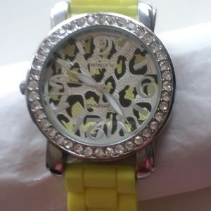 GENEVA YELLOW PRINTED FASHION WATCH